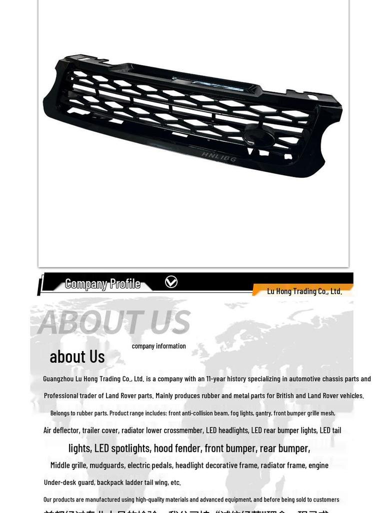 Compatible Black Front Bumper Grille LR054767 for Land Rover Range Rover Sport 2014
