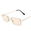 Luxury Designer Sunglasses for Women Rectangle Cutting Shades Frameless Eyeglasses Fashion UV Protection