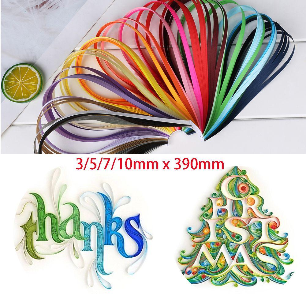 3/5/7/10mm Colorful DIY Decro Origami Tool Handmade Quilling Paper Solid Color
