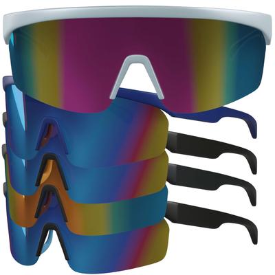 Óculos de sol esportivos com viseira completa espelhados