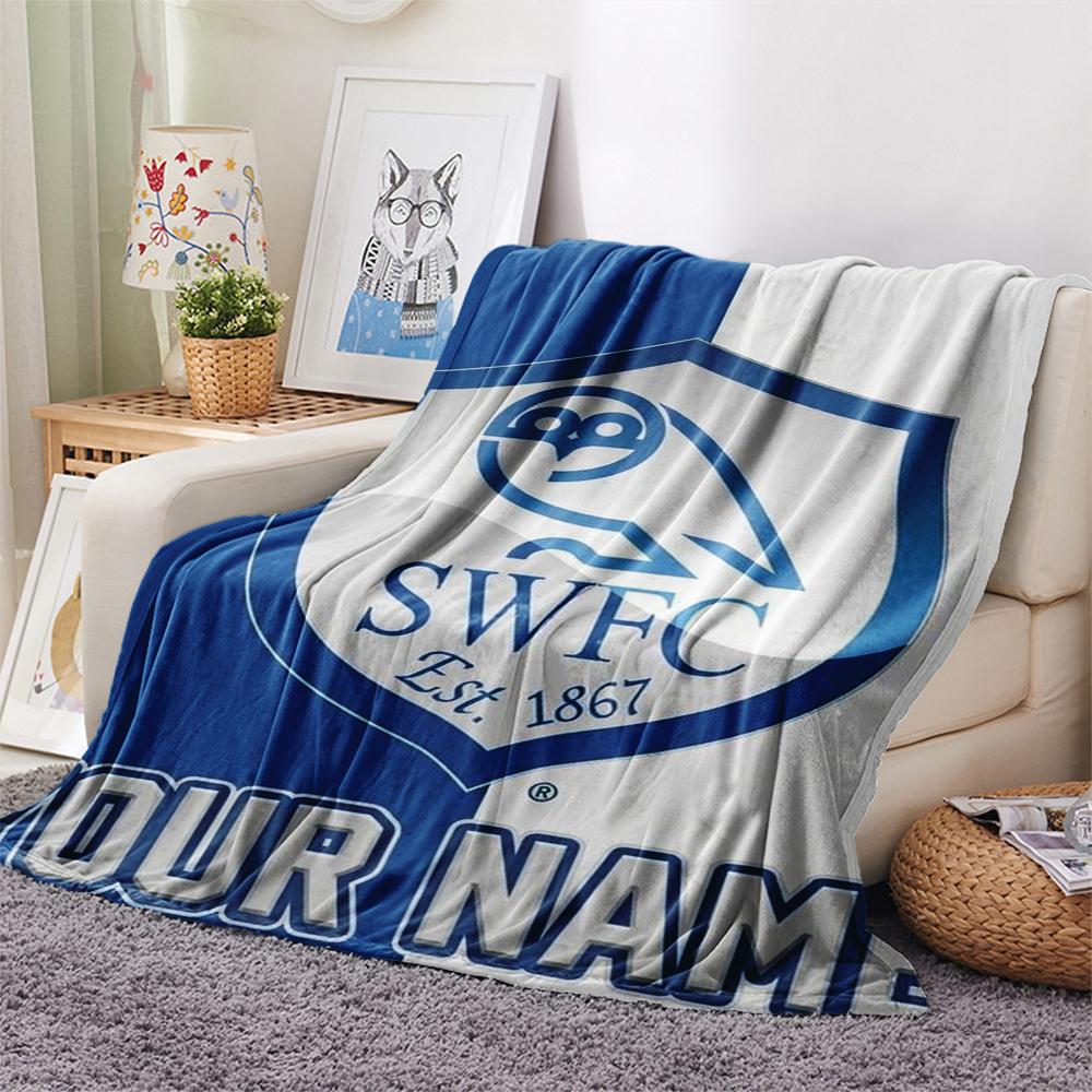 1PC Custom Name Sheffield Wednesday Patterned Flannel Blanket Suitable For All Seasons for Home Decor Warmth and Comfort Gifts Holiday Present