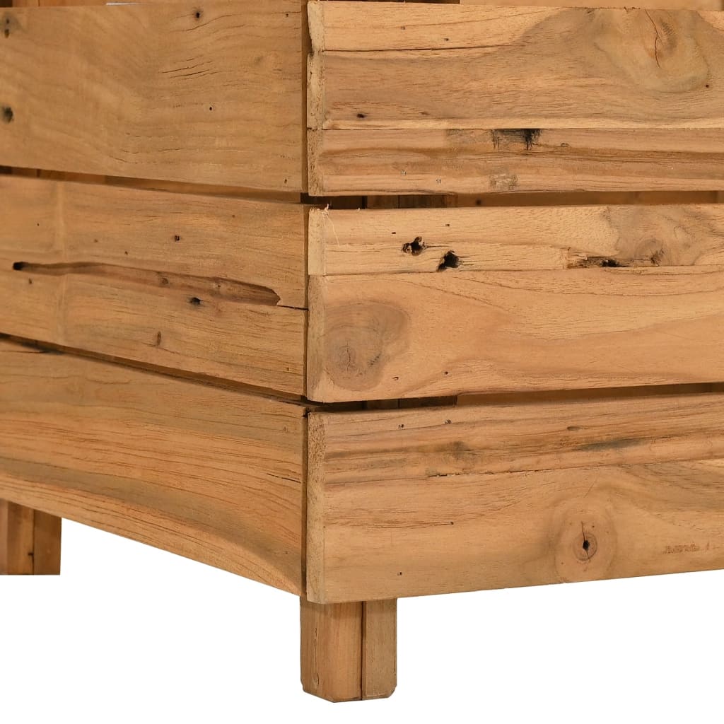 Raised Garden Bed 100 X 40 X 38 Cm Reclaimed Teak Wood and Steel