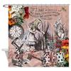 Alice nel Paese delle Meraviglie Decorazioni per Feste Sfondo Tenda da Doccia, Arte di Funghi Paesaggio Fantasy, Tessuto in Stoffa per Set da Bagno, Ganci