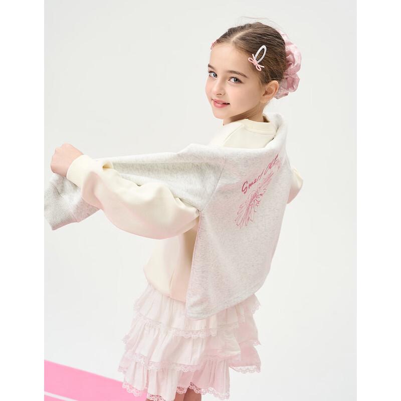 Montagut 2026 Girls' Spring/Autumn Round Neck Letter Print Sweatshirt