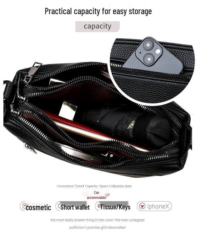 Elegant Women's Soft Leather Large Capacity Crossbody Bag 2025 - Chic Handheld Tote for Commuting Moms