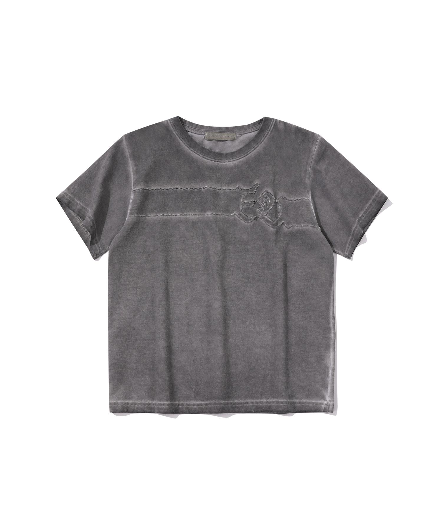 Episode Untitled Crop Luna Washed Signature Applique T-Shirt_Cocoa Gray Cocoa Gray/1