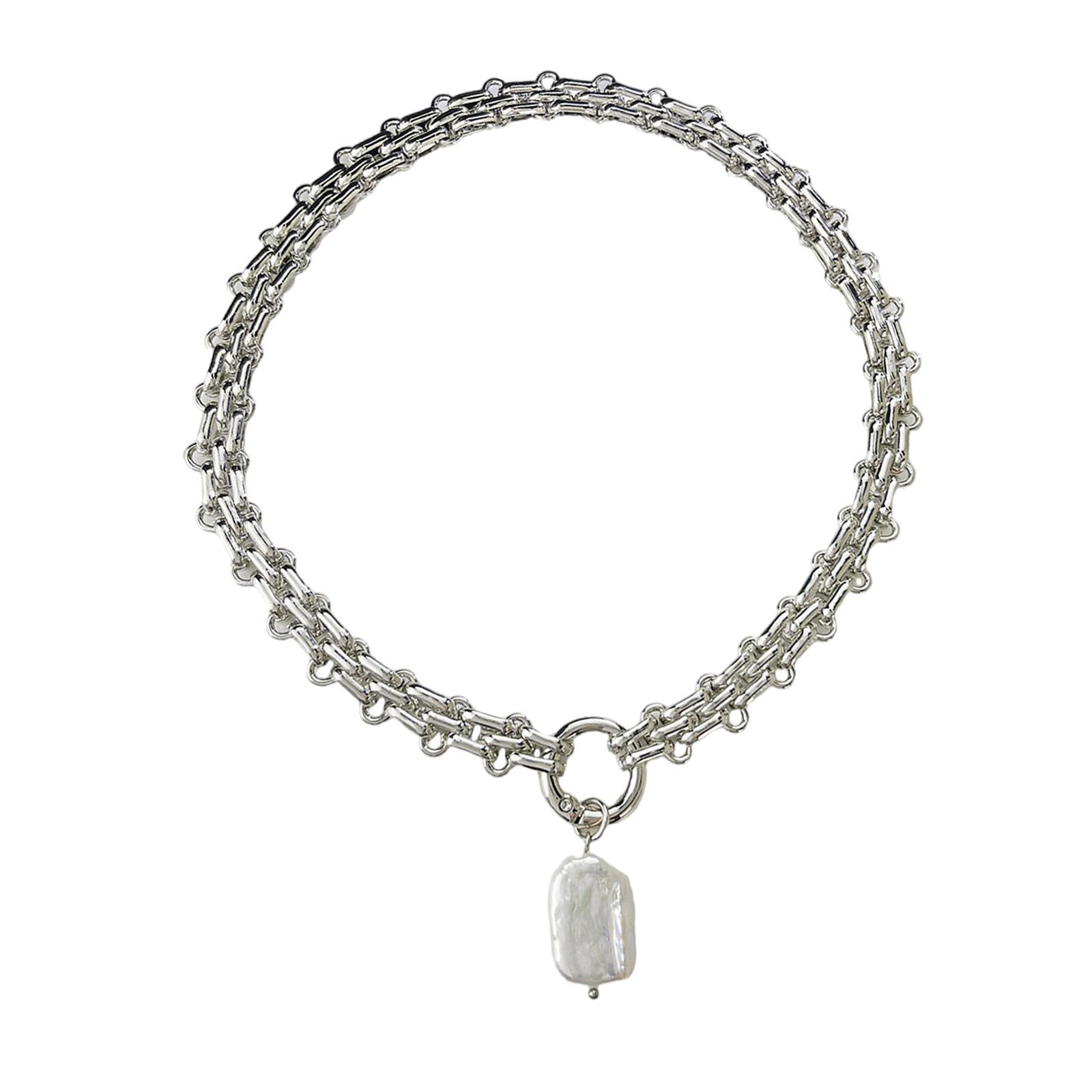 

Винтажное барочное колье, вдохновленное прошлым, с геометрическими квадратными пресноводными жемчужинами и дизайном цепочки-чокера. Аксессуар. серебряный