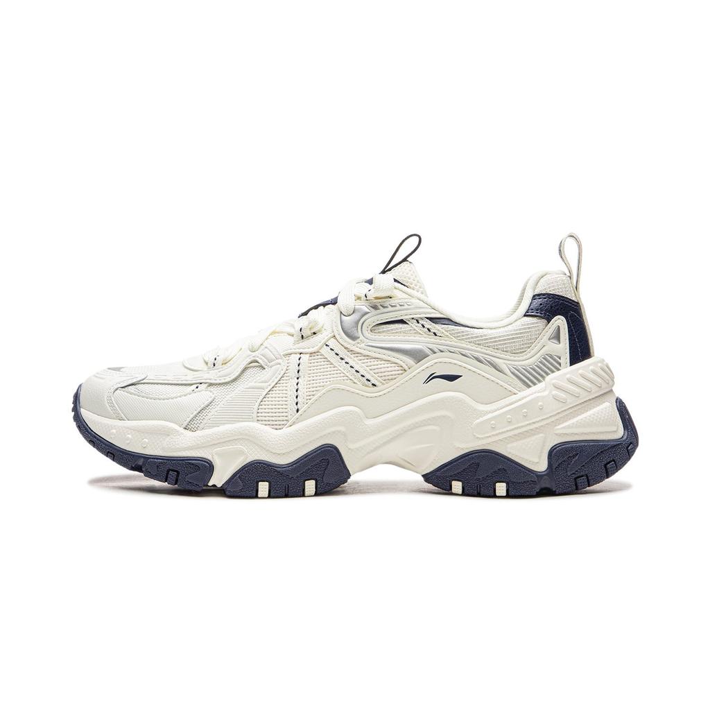 Li Ning Brown Sugar Cushioning Slip Resistant Abrasion Resistant Support Low Top Casual Shoes Men's White Blue AGCW097-4