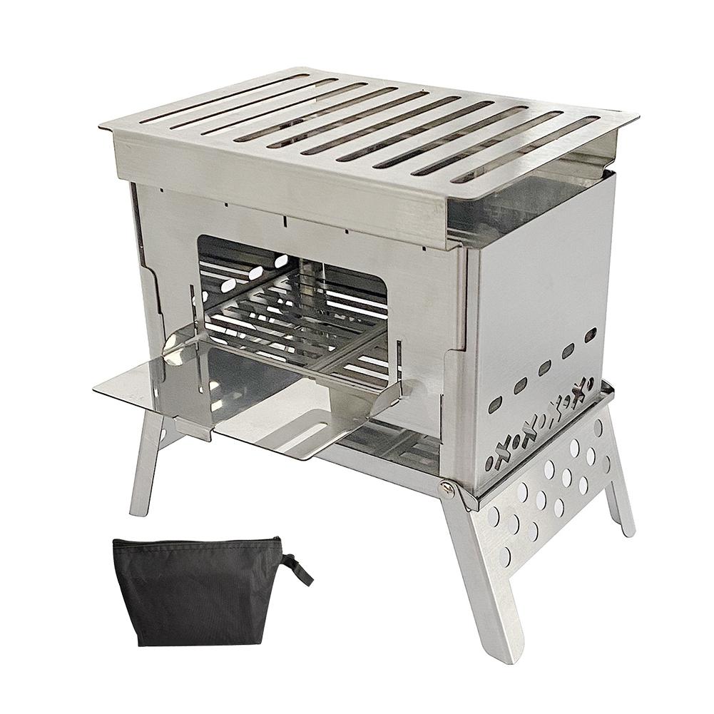 Foldable Camping Wood Stove Portable Folding Firewood Furnace Ultralight Multifunction for Fishing Hiking for Backpacking Picnic