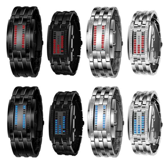 Wristwatch with Strap Date Digital Tungsten Steel Fashion Luminous Watch for Couple