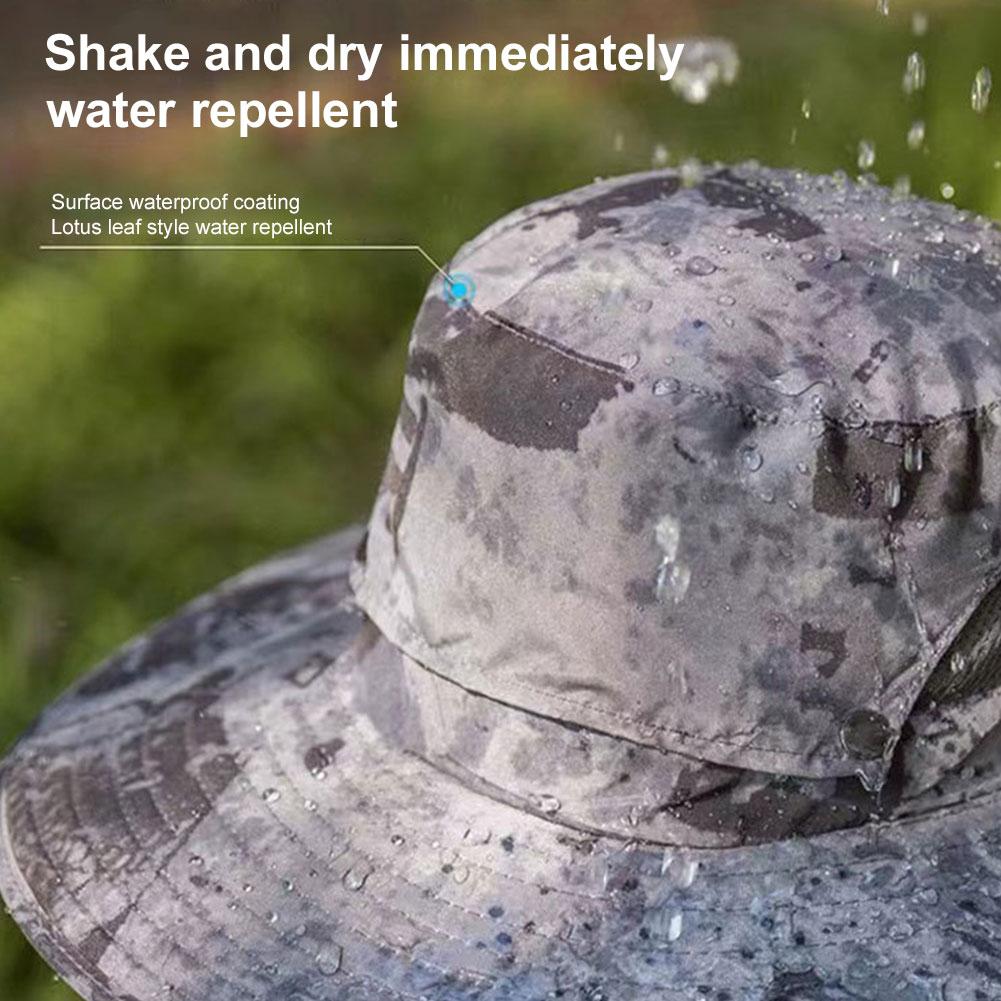 Solar Fan Sun Hat with 2 Solar Fan Outdoor Fishing Hat Wide Brim Bucket Hat for Men Outdoor Camping Fishing Hiking