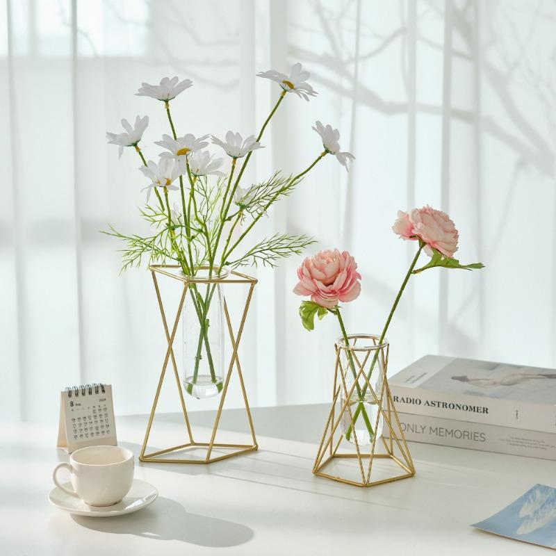 Home Decorations: Living Room Desktop Flower Arranger Table Dried Flowers Artificial Flower Vase