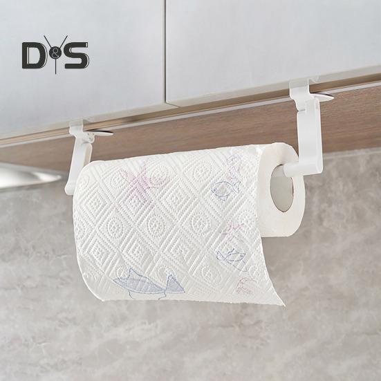 Paper Towel Holder Strong Load-bearing Punch Free Easy To Install Plastic Films Towel Hanging Storage Holder