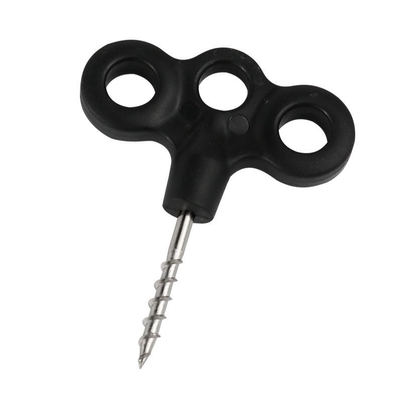 Windproof Three-Hole Tent Pegs with Hand-Tightened Deck Screws
