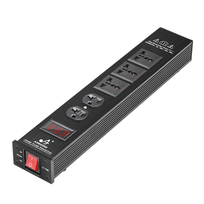 ATAUDIO Hi-end HiFi Audio Power Filter Aluminum Alloy Noise Reduction US Plug / Universal AC Power Socket Audio Purifier Outlet