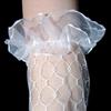 Elegant Girls Wedding Mesh Elbow Length Long Lace Bow Gloves Ruffle Bridal Mittens White Gloves