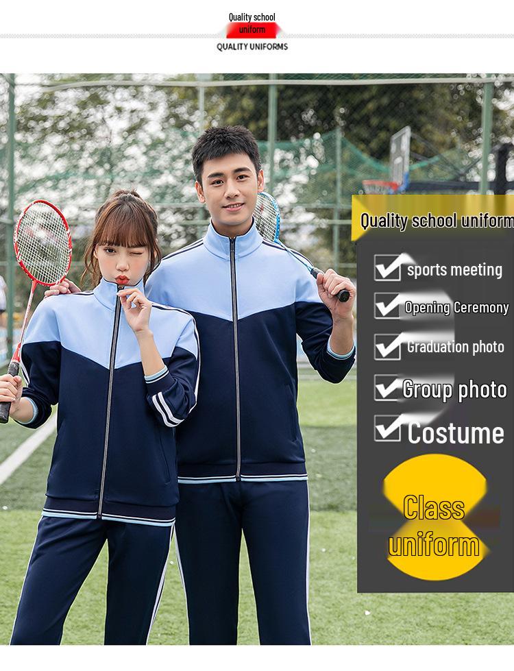 Academy Style School Uniform Set: Plus-Size Three-Piece for High & Middle School Sports Meet