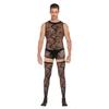 Men's Plus Size Open Crotch Fishnet Bodysuit Temptation Costume Set