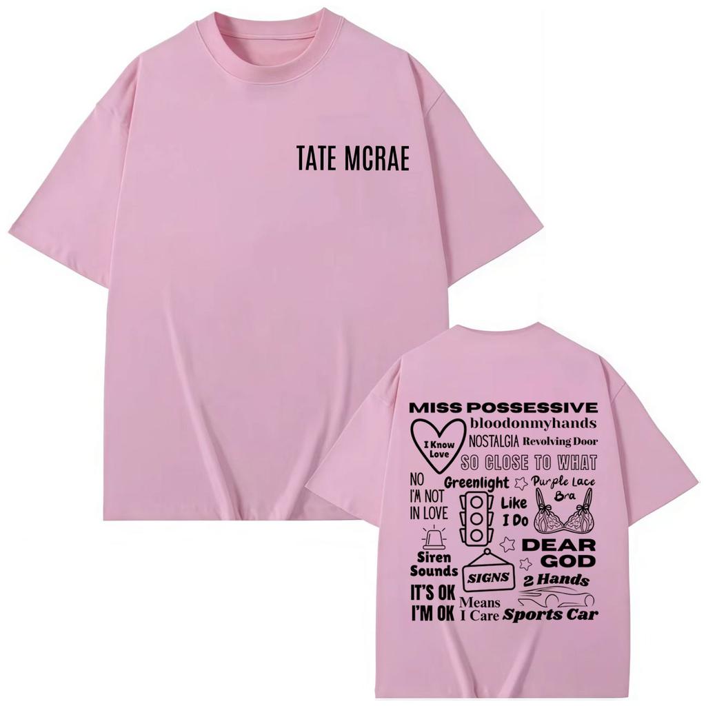 Singer Tate McRae Merch T-shirts Men's Women Hip Hop Fashion Short Sleeve T-shirt Summer Casual Loose Cotton T Shirts