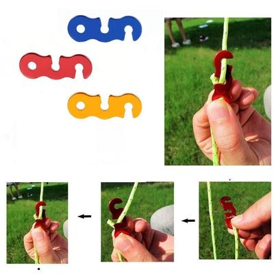 10pcs Aluminum Alloy Tent Wind Cord Rope Buckles 3Colors Awning Wind Rope Stopper Adjustable S Type Tent Rope Buckles Camping