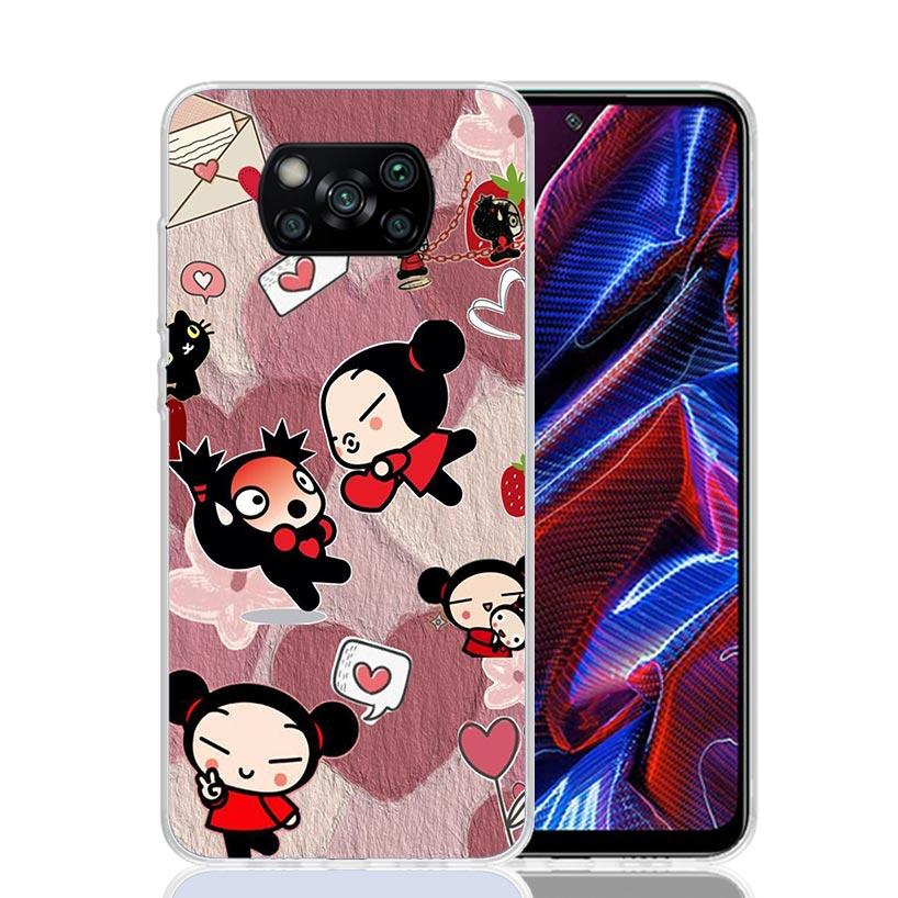 Cute Cartoon Pucca Garu Case Phone Cover for Xiaomi Poco X3 Nfc X5 X6 X7 X4 Gt F7 Ultra F6 F5 Pro F4 F3 M5S M5 M4 M3 5G Trend Fu