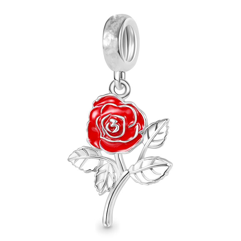NEW Sparkling Red Series Charm Bead Clip Fit Original Silver Bracelet DIY Jewelry Christmas Gift Reindeer Motorcycle Dangle