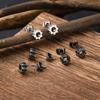 Stainless Steel Gear Stud Earrings for Men Boys,Retro Gray Ear Studs,Rock Punk Jewelry Anniversary Birthday Gifts