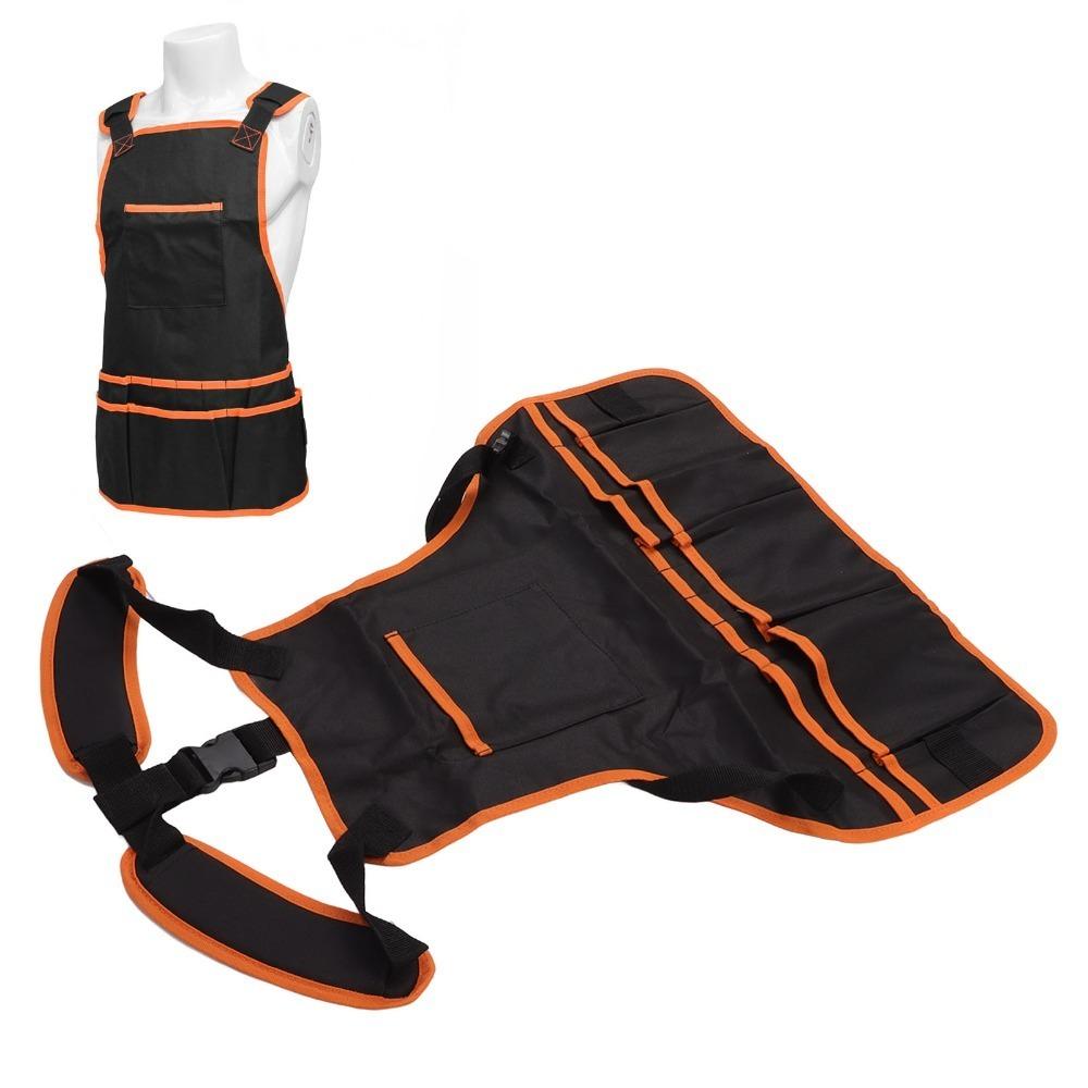 Waterproof Shop Apron Orange Edge Tool Apron Practical Work Apron For Electricians