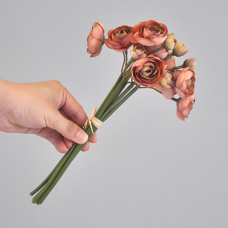 

6 шт. Квітка лотоса. Ручний букет. Імітація весільних квітів. Прикраса дому. Штучні квіти. 6Pcs коричневий