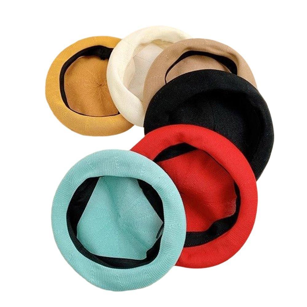 Knitted Berets Hat for Women Cotton Yarn Summer Beret Dome Painter Hat  for Spring and Summer