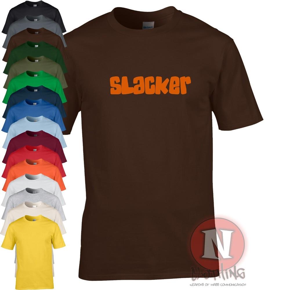 T-Shirt SLACKER Chill Festival Pub Drinkers Slogan Lazy Tee Teeshirt