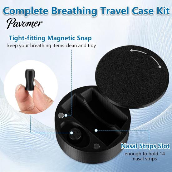 Travel Friendly Breathing Assistance Storage Nasal Strips And Respiratory Case, Portable Compact Hard PLA Organizer for Accessories Round Box, Secure