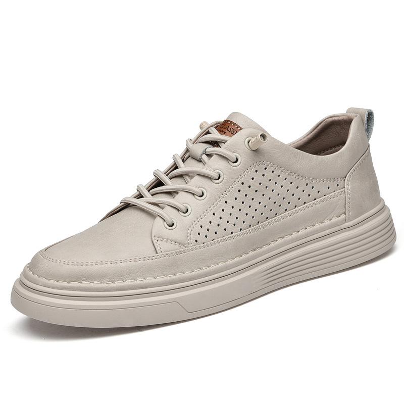 

Large size couple board shoes spring and summer low-top cowhide hollowed-out casual shoes foreign trade breathable handmade Martin leather shoes men 47