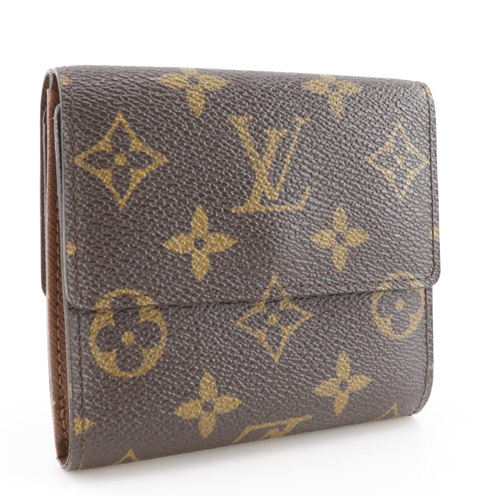 LOUIS VUITTON Porto Monevier Cartes Crdit Bi-Fold Wallet M61652 Double Sided Brown Monogram canvas unisex Used