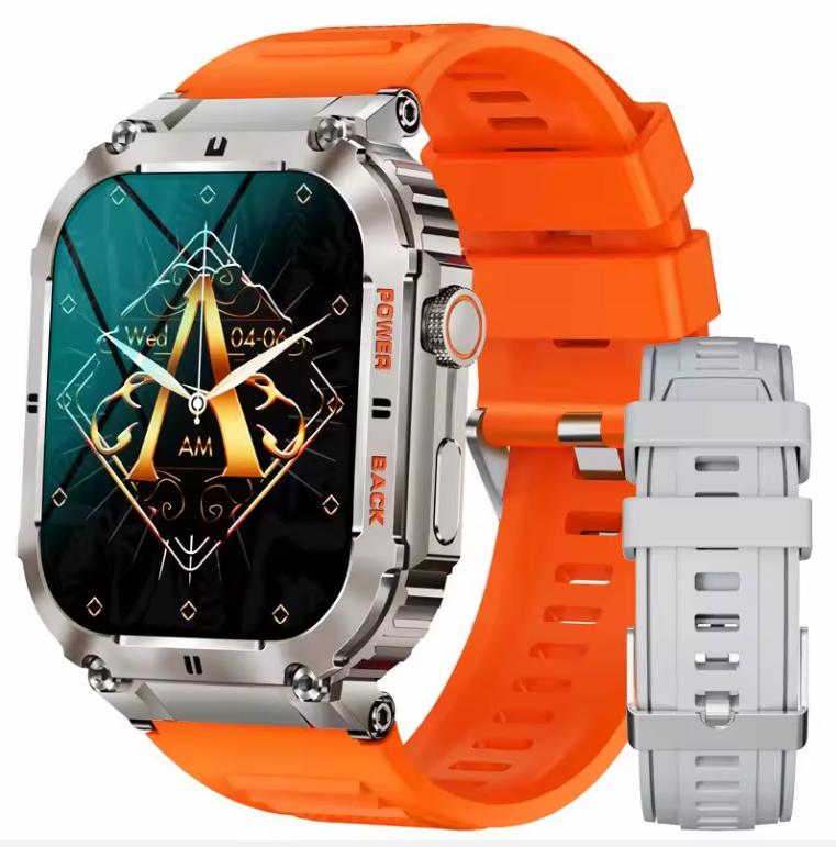 

LIGE Спорт на открытом воздухе Фитнес Смарт-часы для мужчин 1,96-дюймовый экран Bluetooth Звонки Водонепроницаемые часы Кислород в крови Reloj Hombre