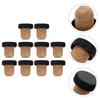 10pcs Bottle Stopper Cork Stoppers Corks Cap Saver Wooden Bottles Sealing Plug Reusable sealer Beverage Topper Accessories 5