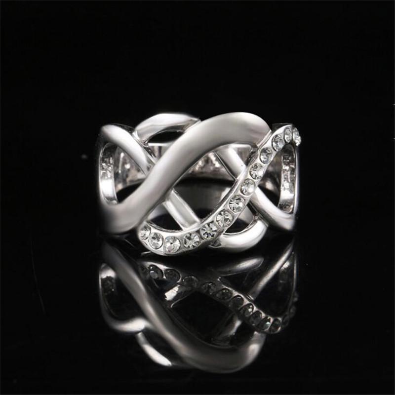 Ring Hollow-out Cross Inlaid Rhinestones