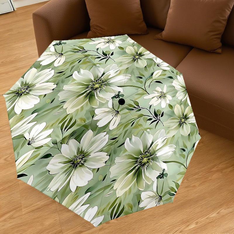 1PC Floral Pattern Automatic Open/Close Umbrella Compact Folding Umbrella with 8-Rib Shaft Lightweight Esign, Highquality Fabric1145A