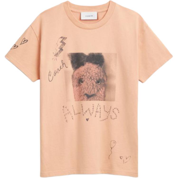 Coach Round Neck Pullover Cartoon Print Fitted Short Sleeve T-Shirt Unisex Tops CCY08-NXU S 11670₽