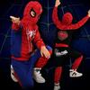 Unisex Kids Short Sleeve Hero Hoodie with Bat and Spider Mask Design