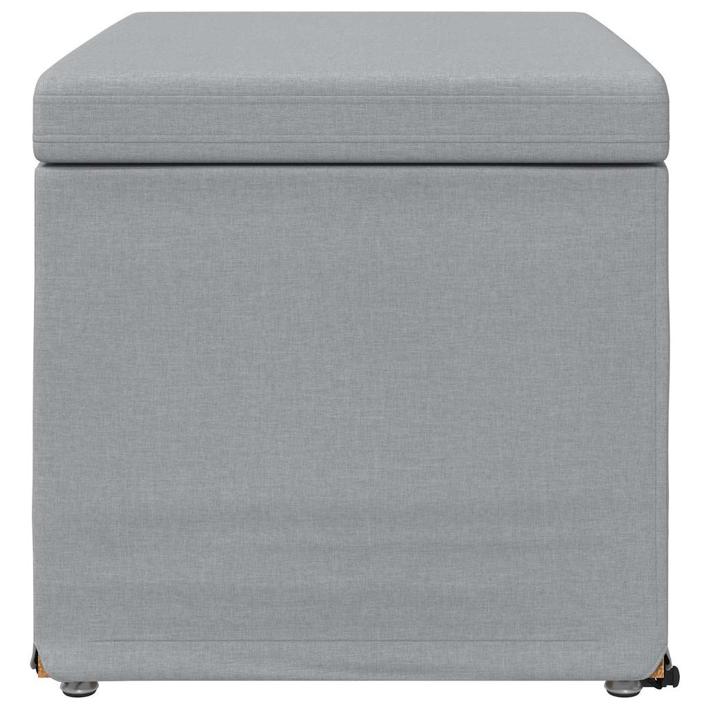 Stool Light Grey 61 X 41 X 40 Cm Fabric and Particleboard