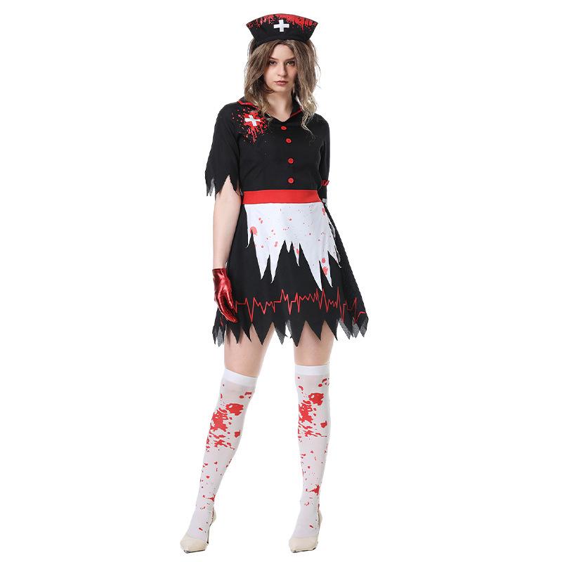 European & American Halloween Vampire Nurse Zombie Cosplay Dress