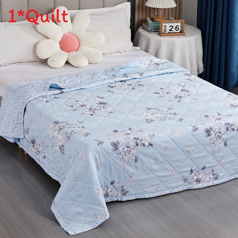 Flower Rabbit Green Leaf Print Pattern Duvet With Polyester Fill Bedroom For