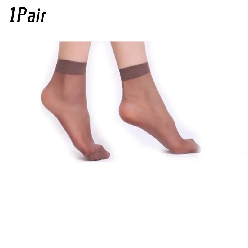 

12 пар прозрачных женских чулок с кристаллами, летние женские носки, тонкие прозрачные женские шелковые гладкие нескользящие носки до щиколотки