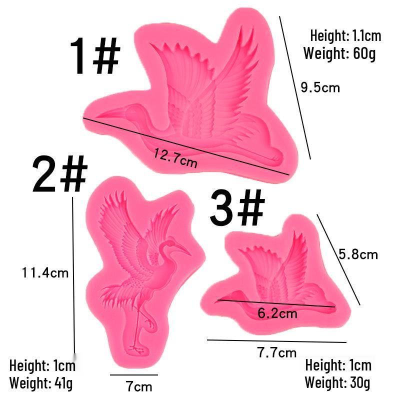 Chinese Style Crane Silicone Fondant Mold for Cake Decoration