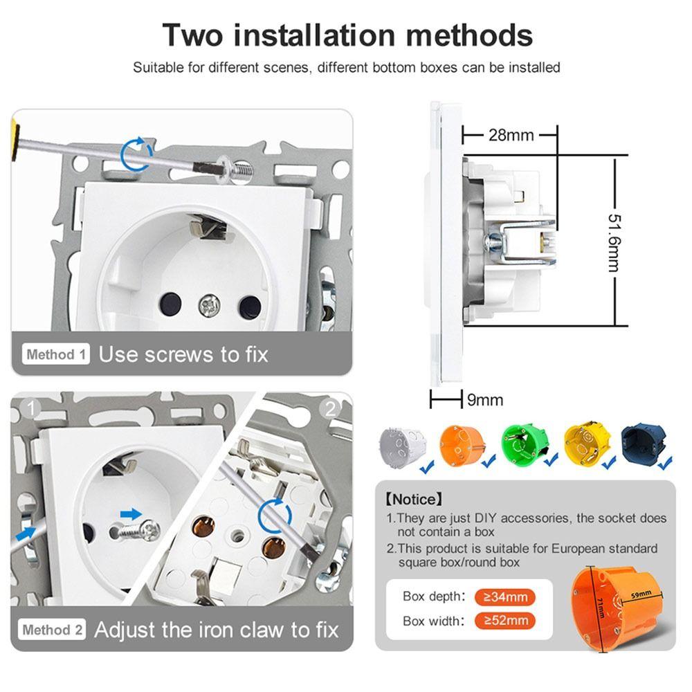 1Pcs Dual USB Fast Charge Modular Sockets And Switches