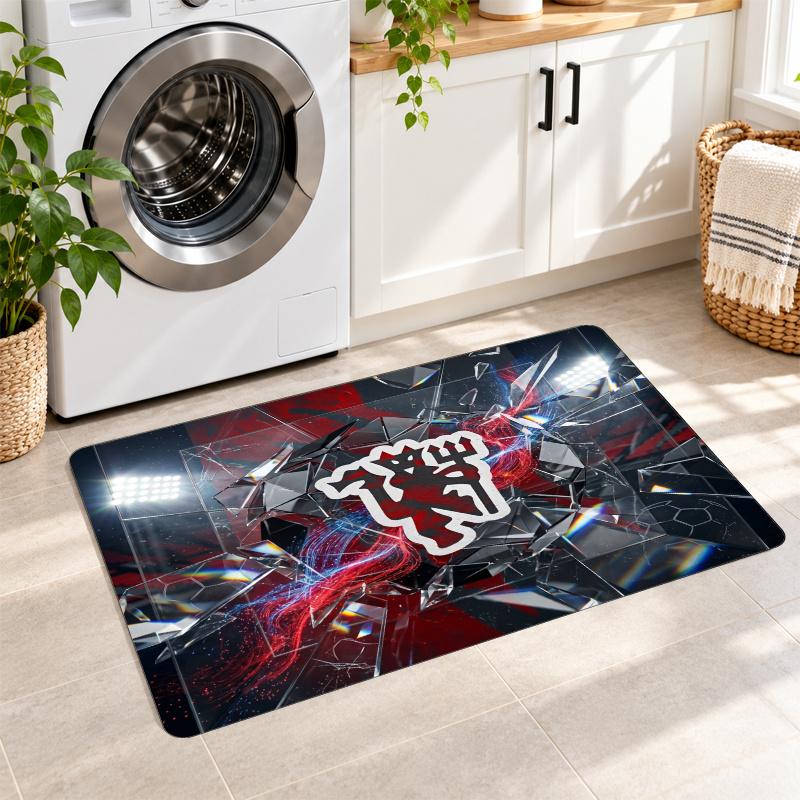 Flannel Kitchen Mat Manchester United Soft Area Rug Non Slip Floor Carpet Home Decoration
