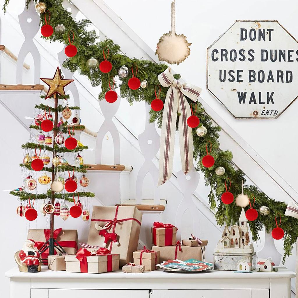 Christmas Decorations With Long Furry Balls