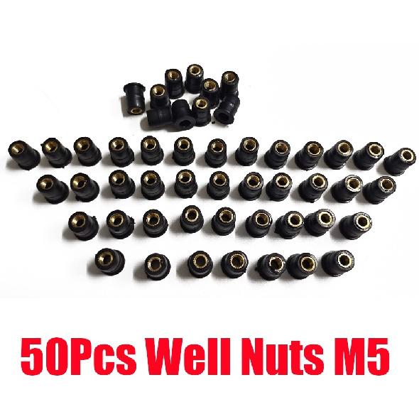 50x Rubber Well Nuts Expansion Brass Windscreen Windshield Fairing Fasteners M5