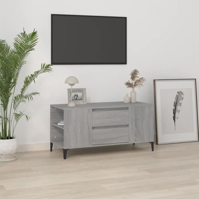 VidaXL Meuble TV Sonoma gris 102x44,5x50 cm Bois d'ingénierie 819610